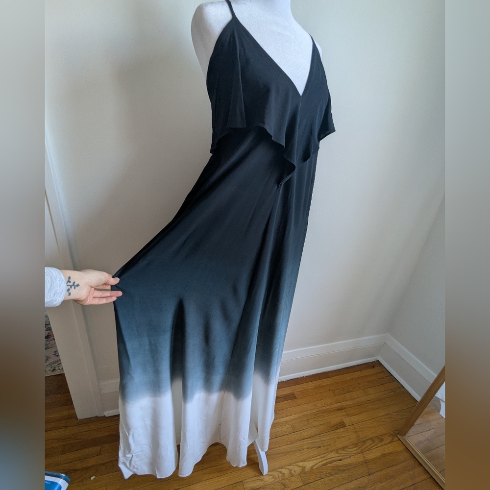 Lani Navy Blue Ombre Boho Strappy Maxi Dress Size Indie Festival S